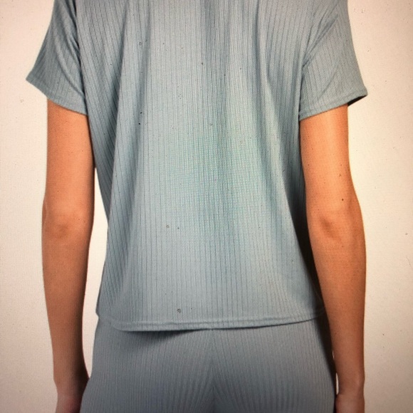 Venus Rule Ribbed knit flare pants & crop tee top. - Picture 3 of 9